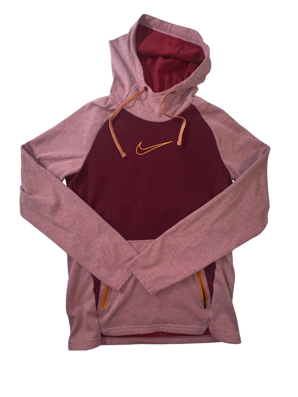 Nike Therma-FIT Colorblock Pullover Hoodie Burgundy Men’s Small